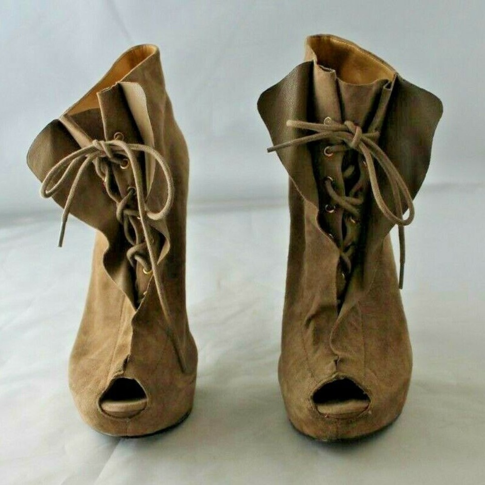 Nine West Peep Toe Ankle Boots 7 1/2